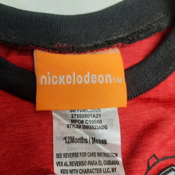 NWT Nickelodeon Born Brave Paw Patrol 2 piece Red Black Top and Short Set  12 M - Picture 5 of 5